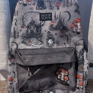 Guild of Calamity Gray Mushroom Print Backpack Like New